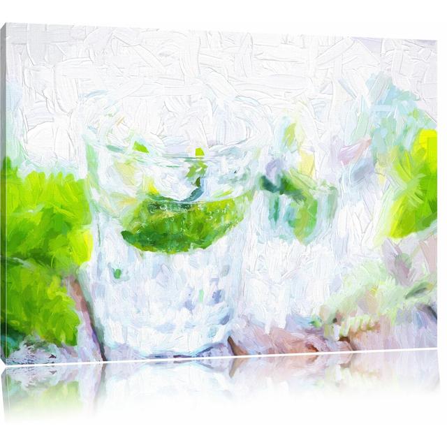 Leinwandbild "Mojito-Gläser mit Minze", Grafikdruck East Urban Home Größe: 80 cm H x 120 cm B on Productcaster.