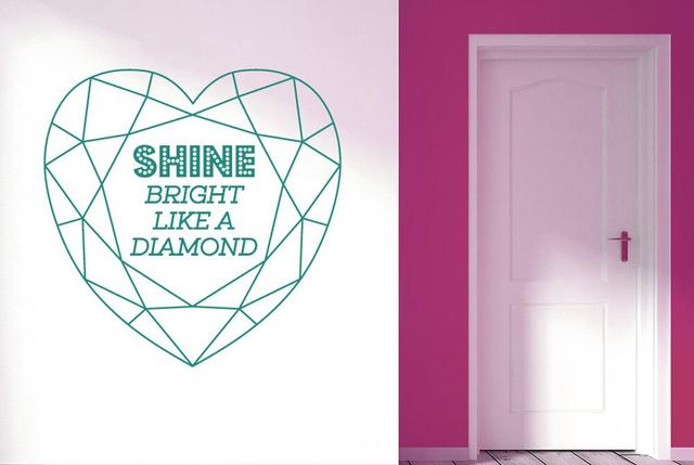 Rihanna Shine Bright Like a Diamond Wall Sticker East Urban Home Colour: Burgundy on Productcaster.