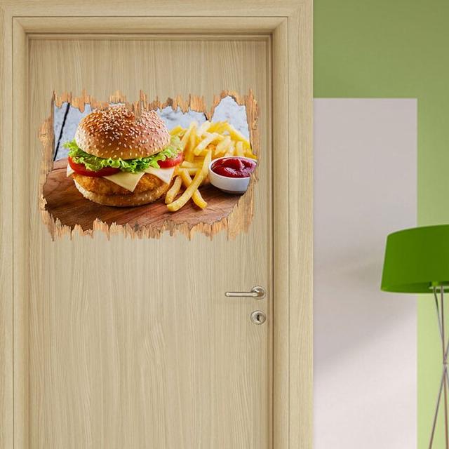 Wandtattoo Chickenburger mit Pommes East Urban Home on Productcaster.