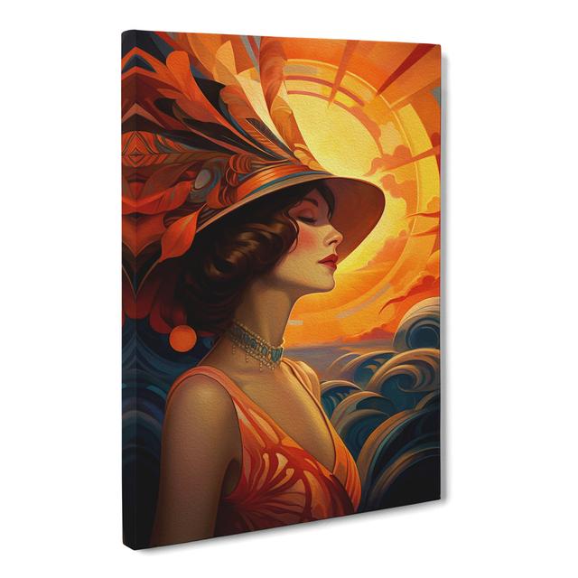 Art Deco Sunset Realism - Print Marlow Home Co. Size: 50cm H x 35cm W x 3cm D on Productcaster.