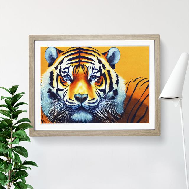 Tiger Portrait Vol.3 - Picture Frame Graphic Art Latitude Vive Frame Colour: Oak, Size: 46cm H x 64cm W x 2cm D on Productcaster.