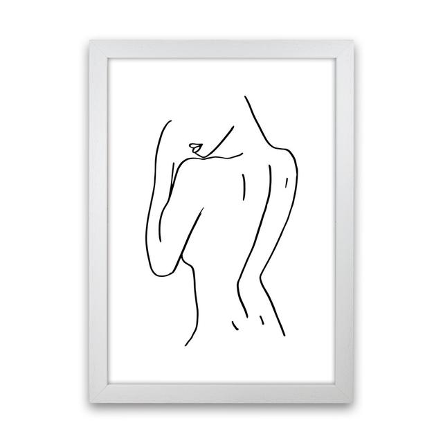 Female Back Pose - Graphic Art Print on Paper Metro Lane Size: 34cm H x 25cm W x 3cm D, Frame Option: White Frame on Productcaster.