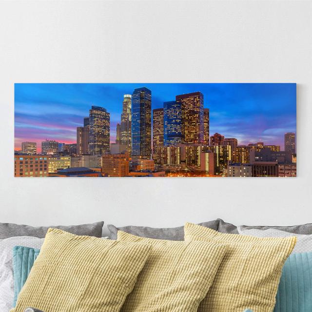 Leinwandbild Innenstadt von Los Angeles Ebern Designs Größe: 60cm H x 180cm B on Productcaster.