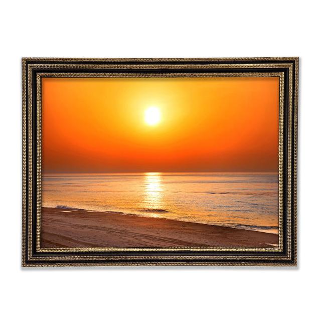 Orange Beach Glow Framed Print Highland Dunes Size: 42cm H x 59.7cm W x 3cm D, Format: Black Framed Paper on Productcaster.