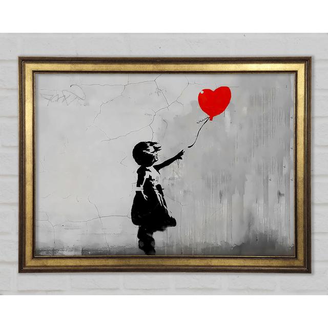 Love Heart Balloon Grey - Single Picture Frame Art Prints Rosalind Wheeler Size: 59.7cm H x 84.1cm W x 1.5cm D on Productcaster.