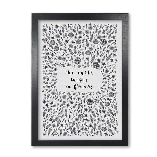 Quote 'The Earth Laughs in Flowers Shakespeare' Graphic Art East Urban Home Format: Black Grain Frame, Size: 42 cm H x 30 cm W x 5 cm D on Productcaster.