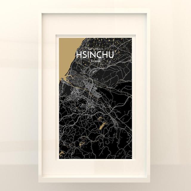 Hsinchu City Map in Luxe - Unframed Graphic Art Borough Wharf Size: 17cm H x 11cm W x 0.05cm D on Productcaster.