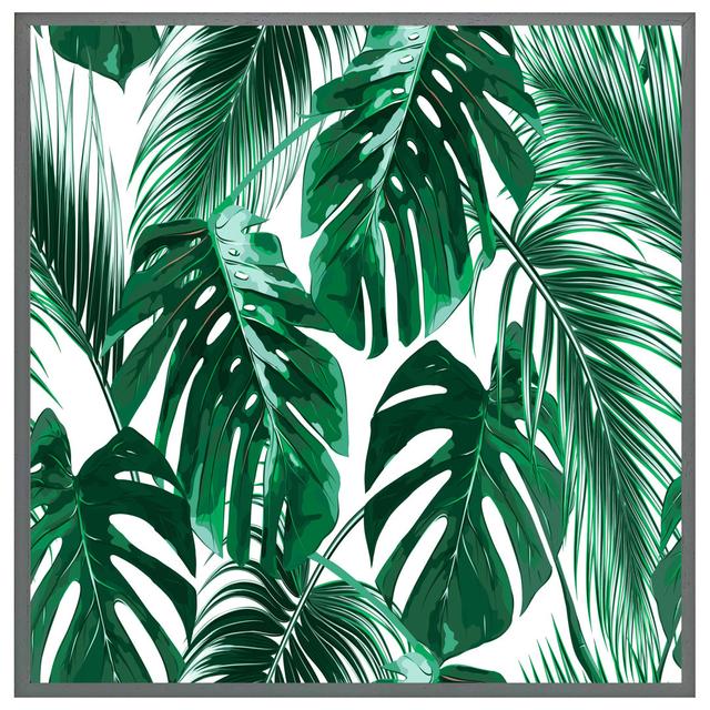 Kimmie Palm Leaves - Single Picture Frame Art Prints Bay Isle Home Size: 61cm H x 61cm W x 4cm D, Frame Colour: Grey Framed on Productcaster.