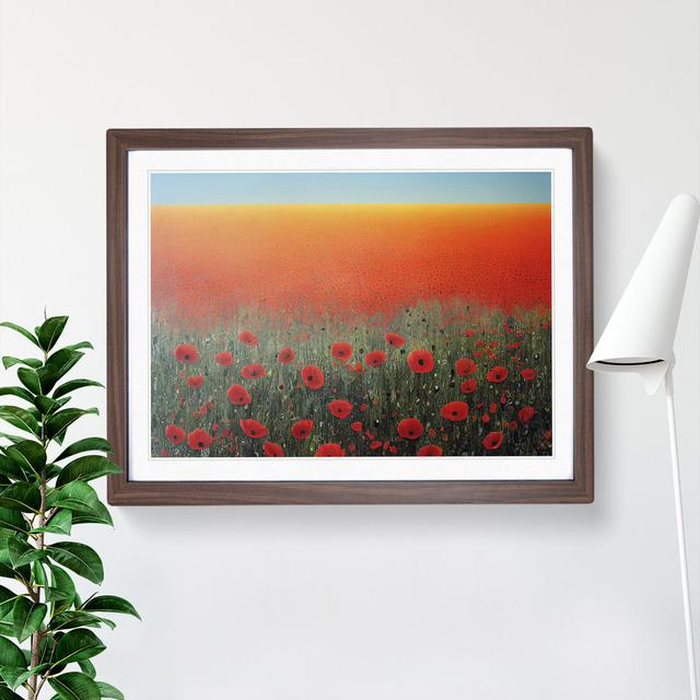 Spellbinding Poppy Field Flowers - Picture Frame Painting ClassicLiving Format: Walnut, Size: 46cm H x 64cm W x 2cm D on Productcaster.