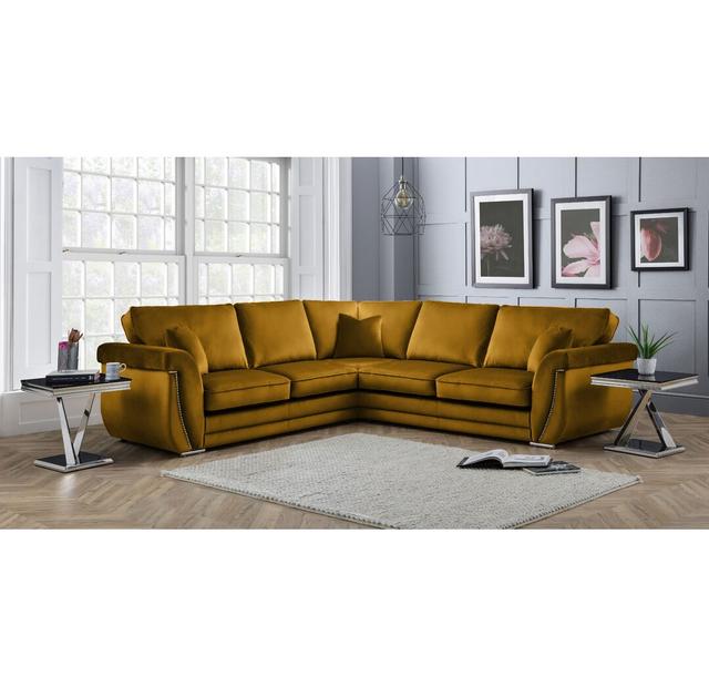 Ecksofa Fritts Canora Grey Polsterfarbe: Gold on Productcaster.