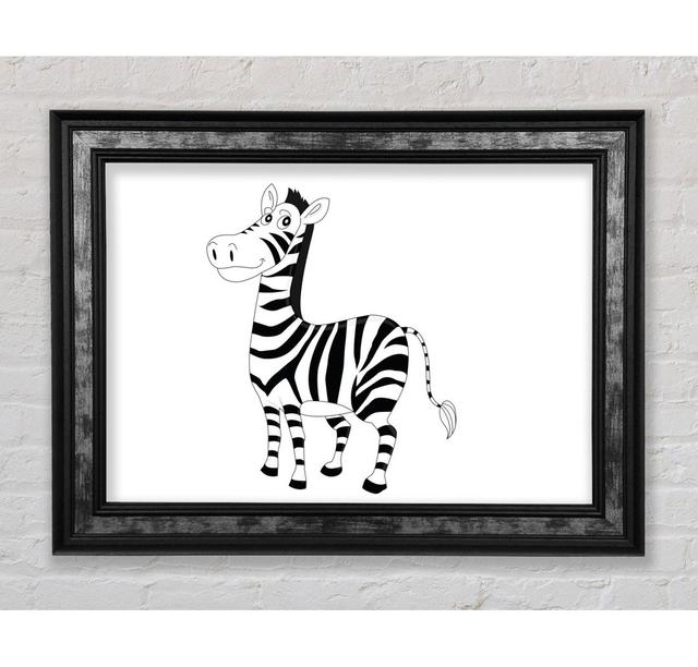 Standing Zebra Pink Framed Print Bright Star Colour: White, Size: 59.7cm H x 84.1cm W on Productcaster.