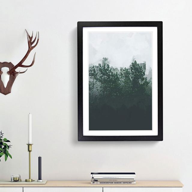 Snowing upon the Trees in Abstract - Picture Frame Graphic Art Print East Urban Home Frame Option: Black Framed, Size: 36cm H x 27cm W x 2cm D on Productcaster.