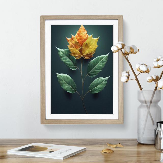 Unforgettable Leaves - Print 17 Stories Matte Colour: White, Size: 66cm H x 48cm W, Format: Oak Picture Frame on Productcaster.