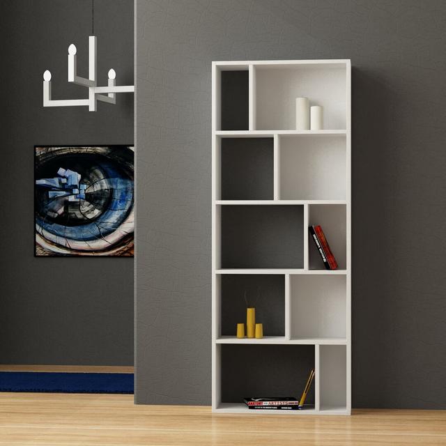 Aadvik Bookcase Hashtag Home Colour: White on Productcaster.