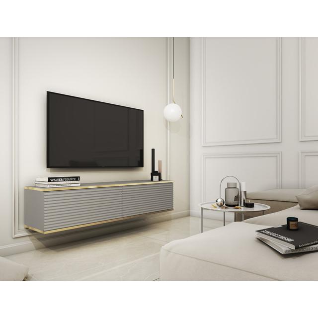 TV-Schrank Perina für TVs bis zu 60" Fairmont Park Farbe: Grau/Gold on Productcaster.