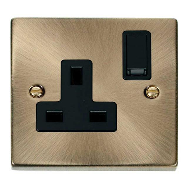 Antique Brass 1 Gang 13A DP Switched Plug Socket Symple Stuff on Productcaster.