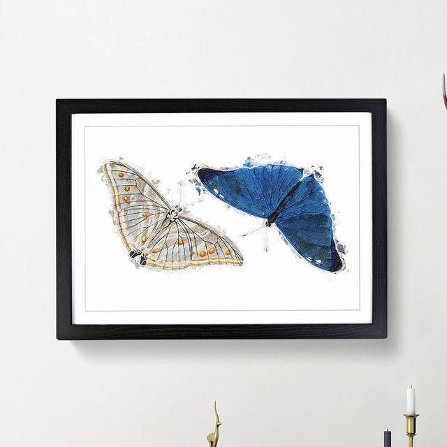 Adonis Butterfly by George Shaw - Picture Frame Painting Print on Paper East Urban Home Frame Option: Black Framed, Size: 45cm H x 63cm W x 2cm D on Productcaster.