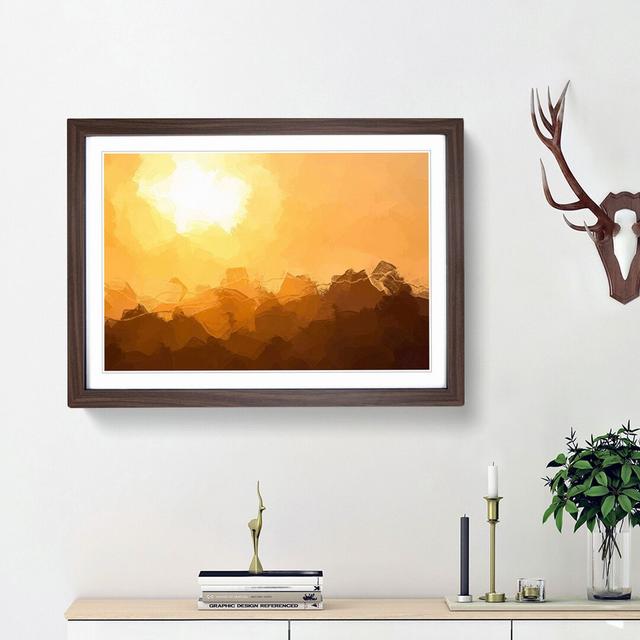 Mountain Layers in Abstract - Picture Frame Painting Print East Urban Home Frame Option: Walnut Framed, Size: 62cm H x 87cm W x 2cm D on Productcaster.