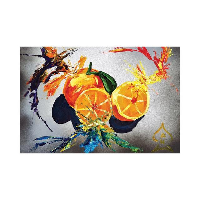 Orange Explosion by Andrew Harr - Wrapped Canvas Painting ClassicLiving Size: 20.32cm H x 30.48cm W x 1.905cm D on Productcaster.