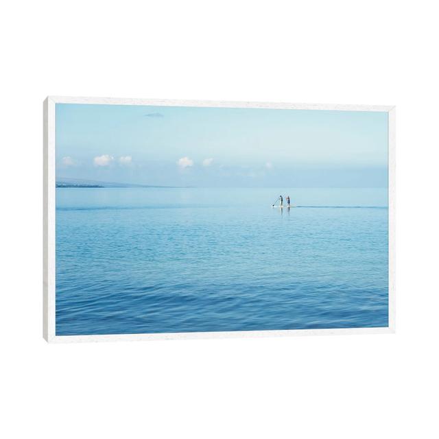 Surfboard Paddling Highland Dunes Size: 45.72cm H x 66.04cm W x 3.81cm D, Format: White Floater Frame on Productcaster.