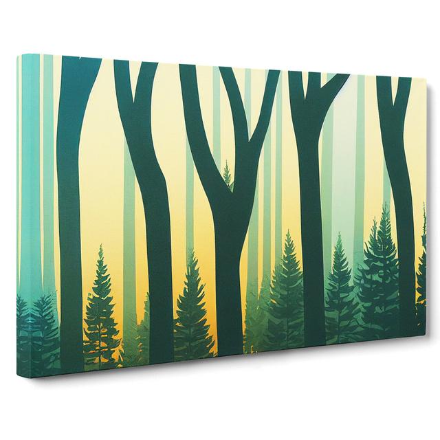 Snazzy Forest - Wrapped Canvas Graphic Art Alpen Home Size: 40cm H x 60cm W x 3cm D on Productcaster.