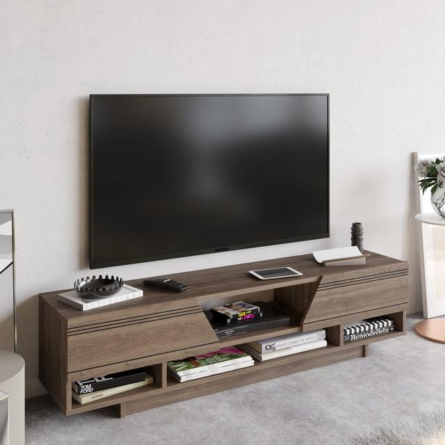 TV-Lowboard Nouvel für TVs bis zu 65" ModernMoments Farbe: Walnuss on Productcaster.