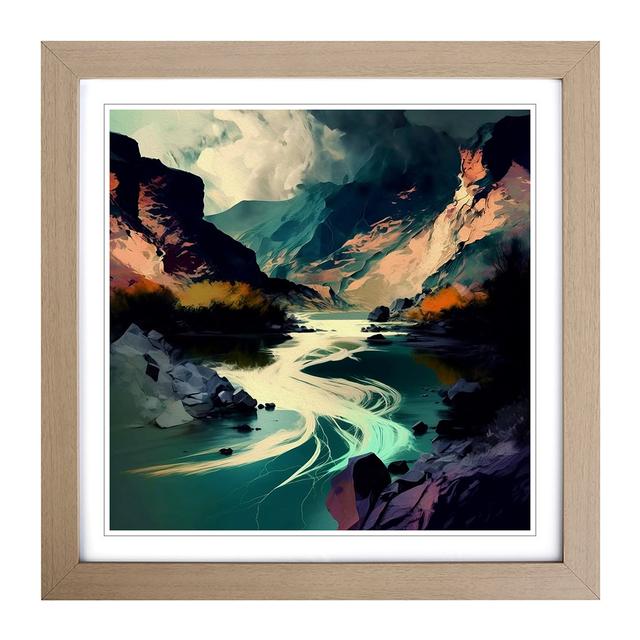 River Gestural - Print Alpen Home Frame Colour: Oak on Productcaster.