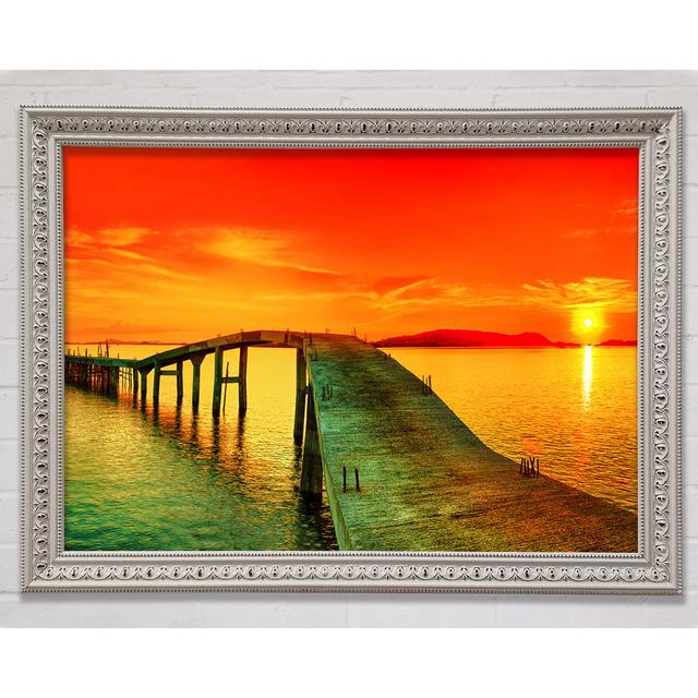 The Old Fishing Pier - Single Picture Frame Art Prints Bright Star Size: 100cm H x 141.4cm W x 3cm D on Productcaster.