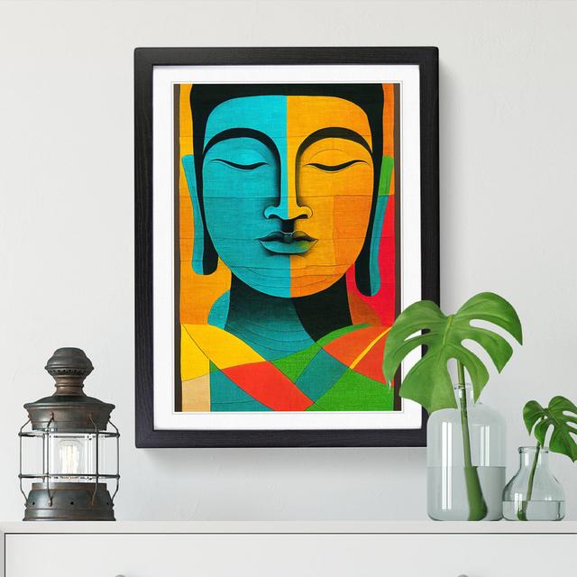 Buddha Patchwork - Single Picture Frame Graphic Art Latitude Vive Format: Oak Framed, Size: 34cm H x 25cm W on Productcaster.