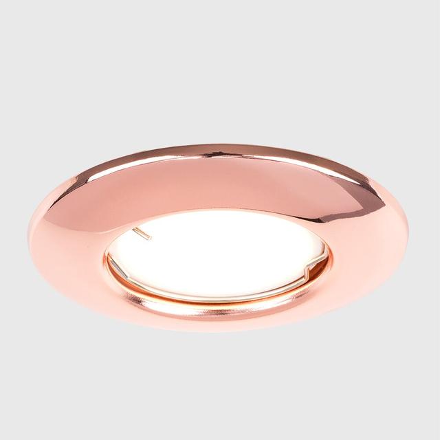 Manufahi Fixed Copper Downlight & 6500K 5W GU10 LED Bulb (Set of 10) Ivy Bronx Colour Temperature: 3000K on Productcaster.