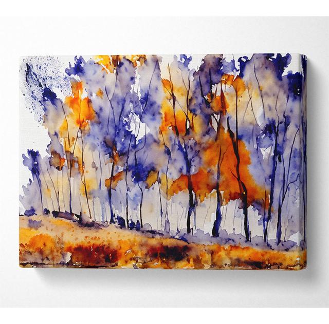 Autumn Trees Canvas Watercolour ClassicLiving Size: 101.6cm H x 142.2cm W x 10cm D on Productcaster.