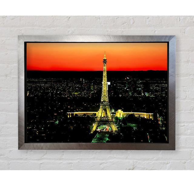 Paris Eiffel Tower Silveren Nights - Single Picture Frame Art Prints Bright Star Size: 100cm H x 141.4cm W on Productcaster.