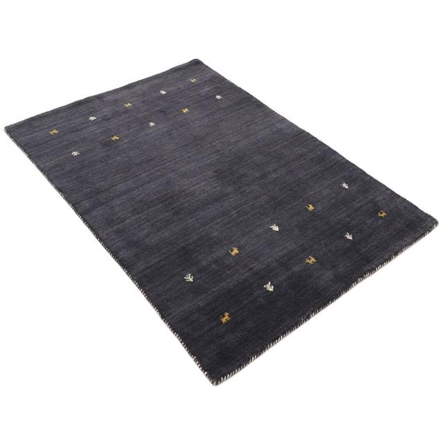 Handmade Wool Black Rug Carpetfine Rug Size: Rectangle 300 x 400cm on Productcaster.