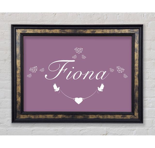 Your Name In Hearts Lilac - Single Picture Frame Art Prints Bright Star Size: 21cm H x 42cm W x 8cm D, Colour: Dusty Pink on Productcaster.