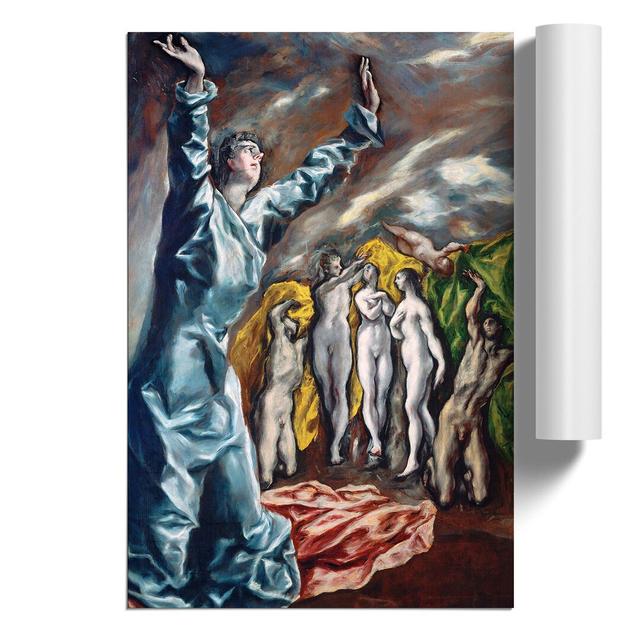 The Vision of Saint John by El Greco - Unframed Painting East Urban Home Size: 30cm H x 21cm W x 0.1cm D on Productcaster.