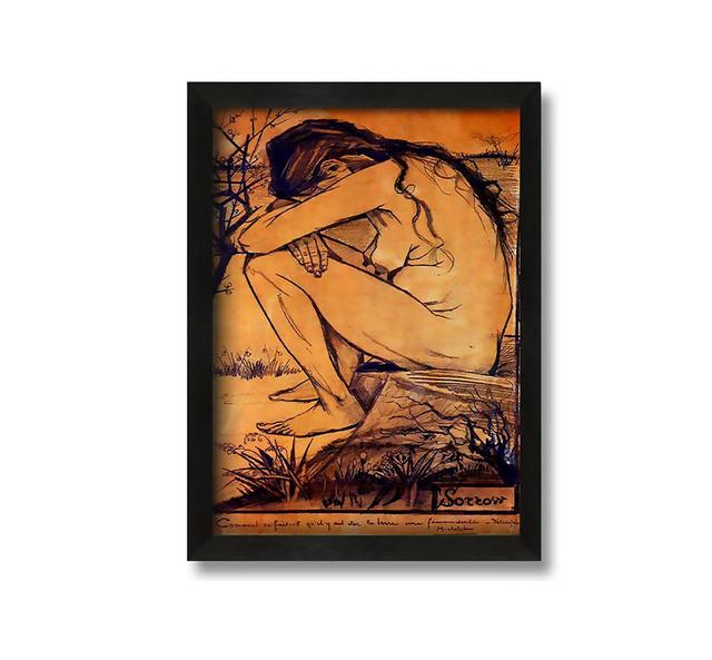 Sorrow 1 by Vincent Van Gogh - Picture Frame Graphic Art on Canvas Ophelia & Co. Size: 84cm H x 60cm W x 10cm D on Productcaster.