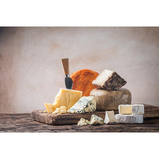 Types Of Cheese by Roxiller - Wrapped Canvas Print Ebern Designs Size: 30cm H x 46cm W x 3.8cm D on Productcaster.