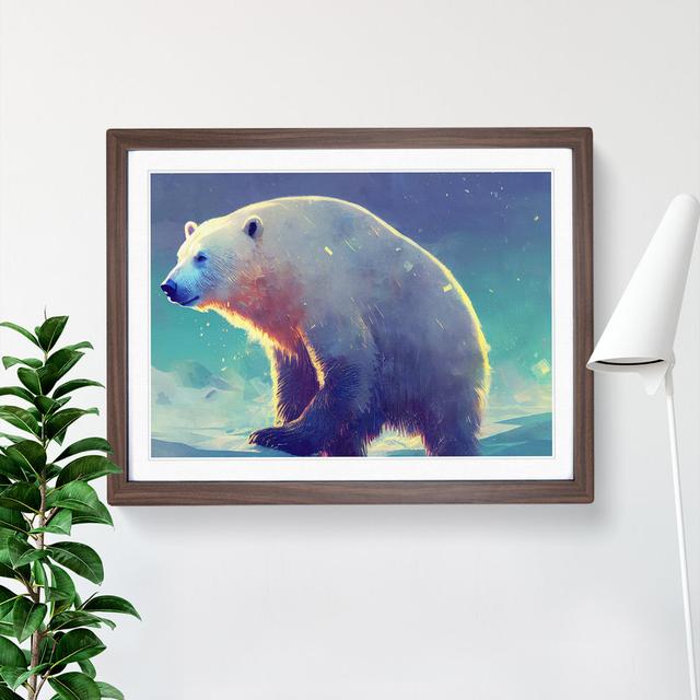 Polar Bear - Single Picture Frame Print Alpen Home Size: 25cm H x 34cm W x 2cm D, Format: Walnut on Productcaster.