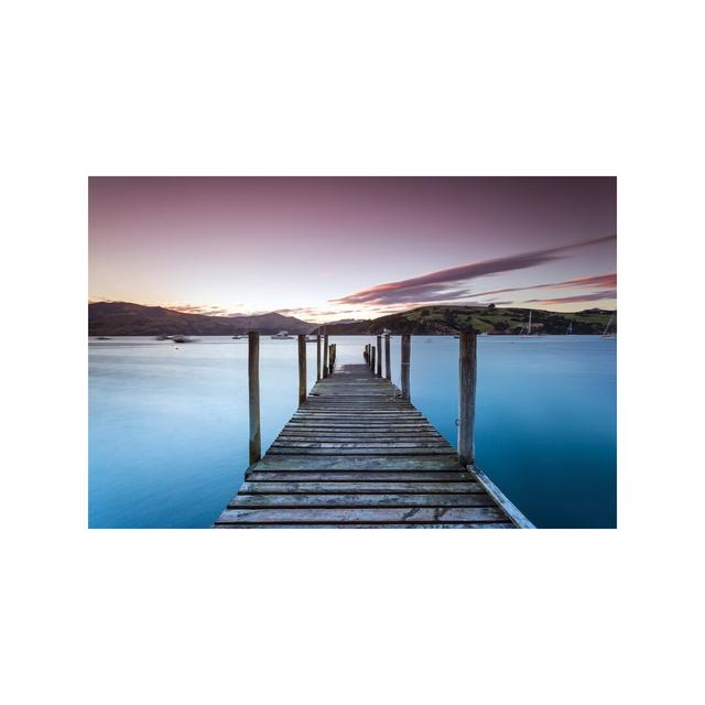 'Pier at Sunset I, Akaroa Harbour, Akaroa, Banks Peninsula, Canterbury, South Island, New Zealand' Photograph on Wrapped Canvas East Urban Home Size: on Productcaster.