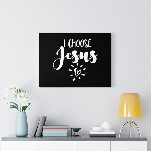 I Choose Jesus Heart - Wrapped Canvas Print Blue Elephant Size: 61cm H x 76cm W on Productcaster.