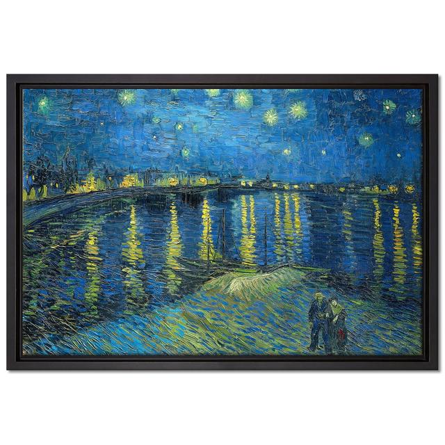 Gerahmtes Leinwandbild Sternennacht über der Rhône von Vincent Van Gogh Rosalind Wheeler Maße: 45 cm H x 65 cm B x 2,5 cm T on Productcaster.