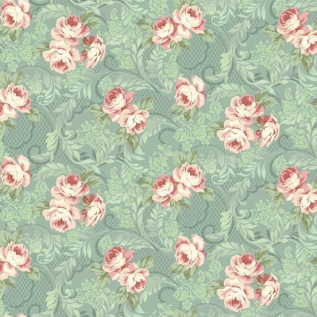 Downton Roses III by Katia Hoffman - Wrapped Canvas Print Marlow Home Co. Size: 122cm H x 122cm W on Productcaster.