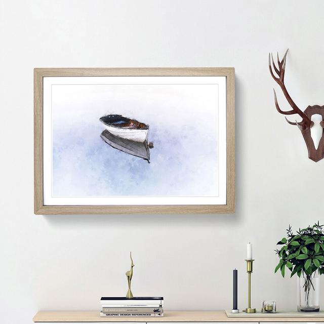 Reflection of a Boat - Picture Frame Painting Print East Urban Home Size: 62cm H x 87cm W x 2cm D, Frame Option: Oak Framed on Productcaster.