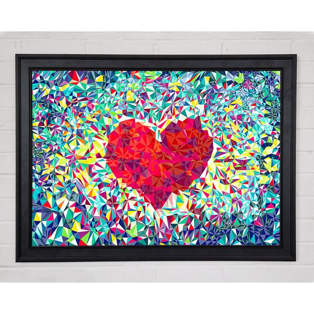 Love Heart Glass Framed Print Ivy Bronx Size: 21cm H x 29.7cm W on Productcaster.