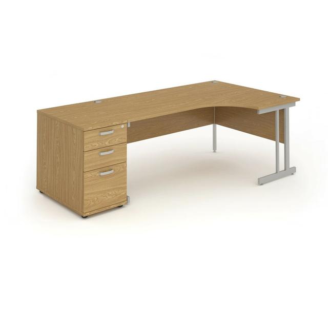 L-Shape Computer Desk Brayden Studio Colour: Oak, Size: 73cmH x 203cm W x 120cmD, Orientation: Left on Productcaster.