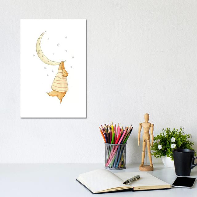 Stuck On The Moon I by Mike Koubou - Wrapped Canvas Gallery-Wrapped Canvas Giclée Zoomie Kids Size: 30.48cm H x 20.32cm W x 1.91cm D on Productcaster.