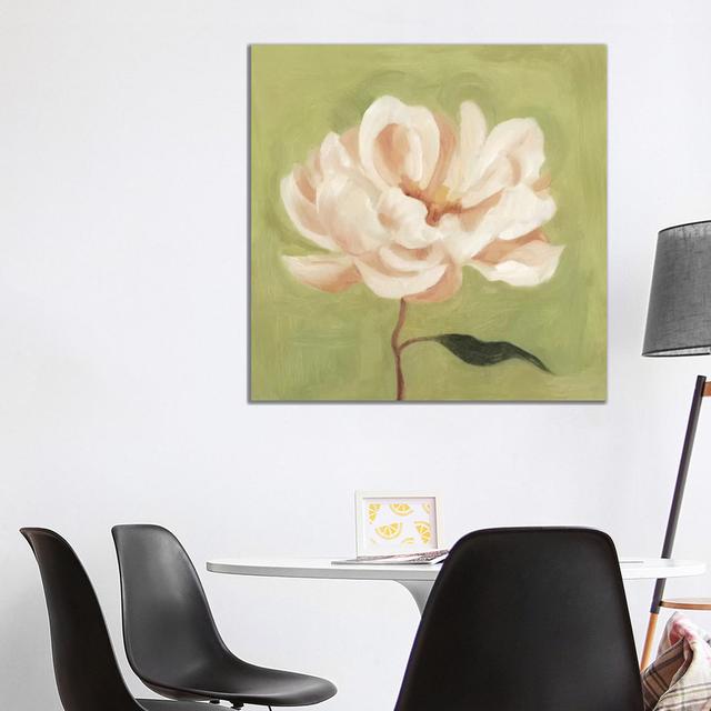 Peony On Olive II by Emma Scarvey - Wrapped Canvas Gallery-Wrapped Canvas Giclée ClassicLiving Size: 93.98cm H x 93.98cm W x 1.91cm D on Productcaster.