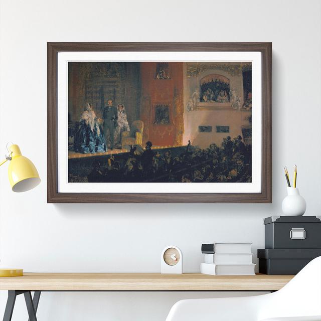 Theatre of Gymnase by Adolph Menzel - Picture Frame Painting East Urban Home Frame Option: Walnut, Size: 36cm H x 48cm W x 2cm D on Productcaster.