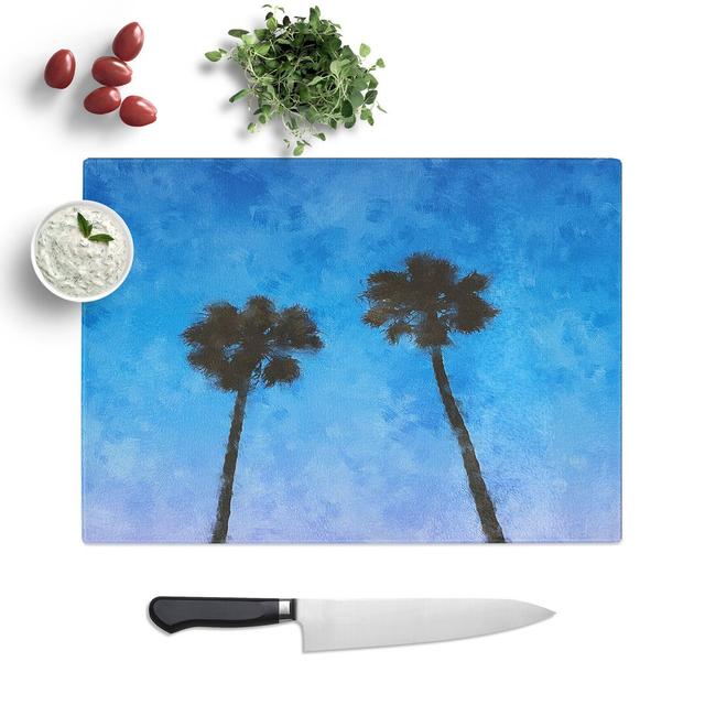 Two Palm Trees Painting Chopping Board East Urban Home Size: 0.4cm H x 20cm W x 28.5cm L on Productcaster.