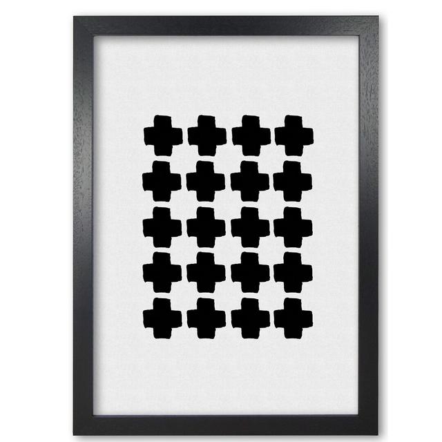 Black And White Abstract III - Print East Urban Home Format: Black Grain Frame, Size: 85 cm H x 60 cm W x 5 cm D on Productcaster.